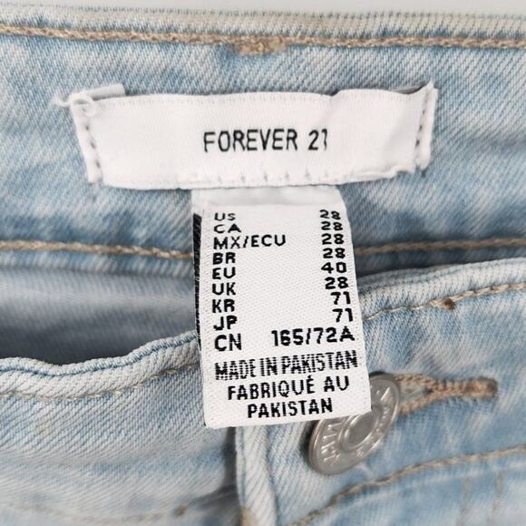 FOREVER 21 High Waist Raw Hem Skinny Jeans Womens Size 28 - Picture 4 of 8